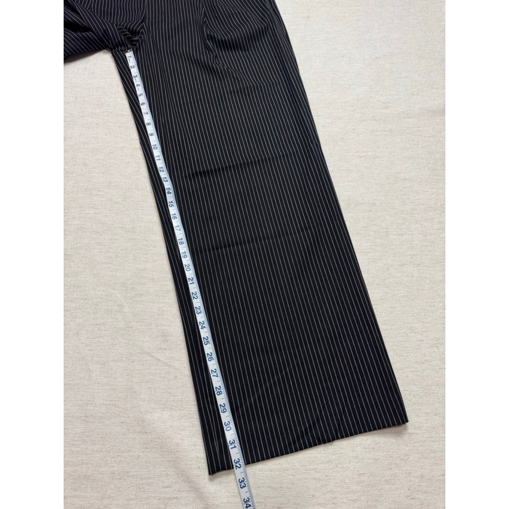 A New Day Woman Black White Pinstripe wide leg trouser pants size 14 grunge goth - Picture 2 of 6